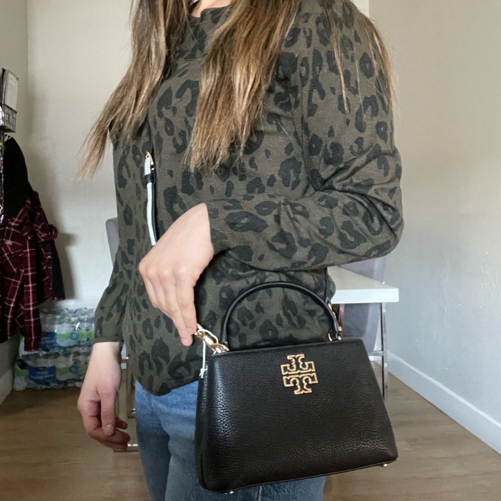 New, tory burch Britten micro satchel crossbody black 145357 - Picture 14 of 15
